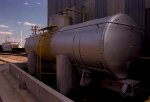 Old tank car repurposed to be a lube oil tank